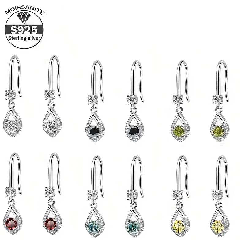 

2 шт., 0,5 карата, серьги с муассанитом, женские серьги с камнем, маленький аромат, стильные серьги с персиковым сердечком, модные стерлинги S925