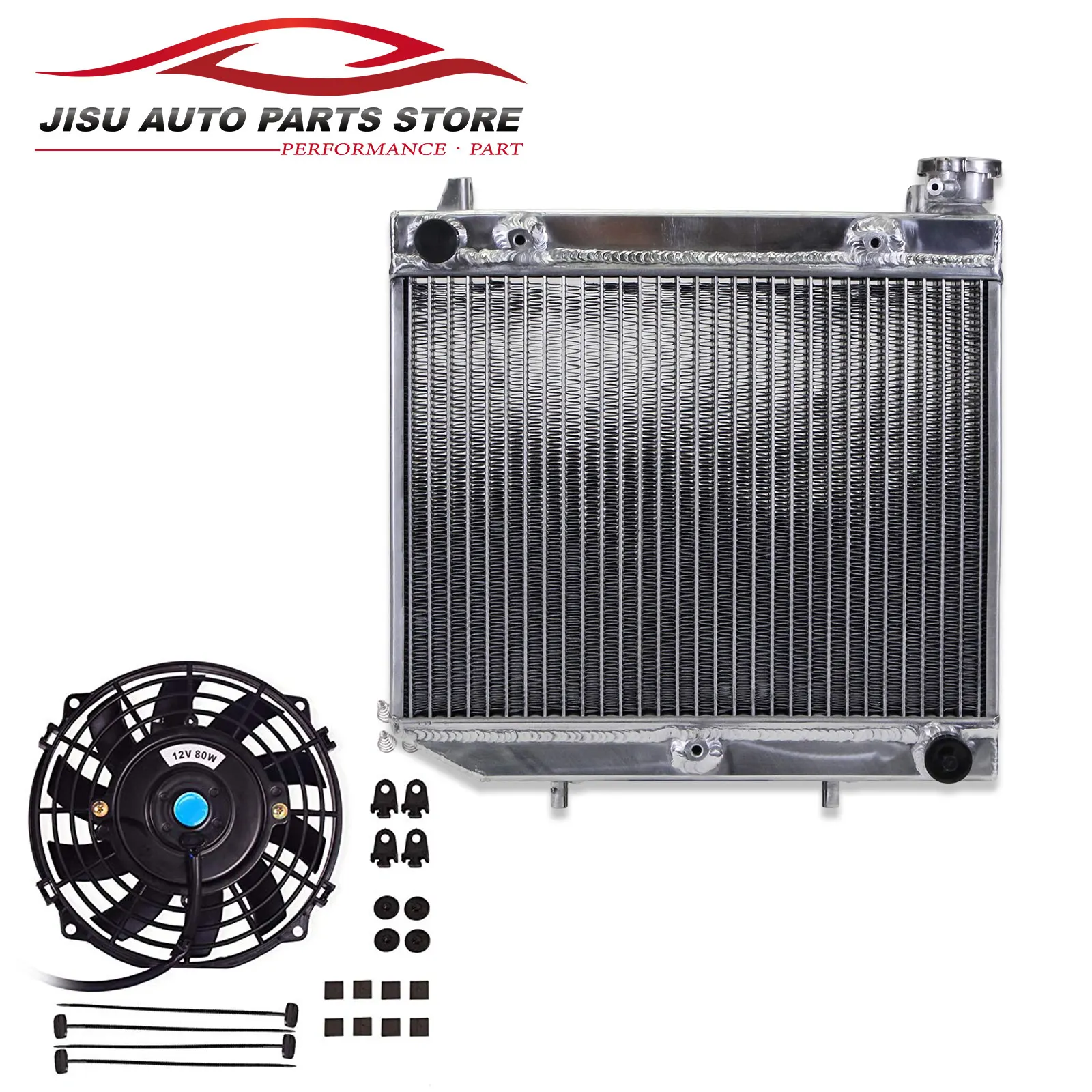 Aluminum Radiator + Fan for HONDA 2004-2009 TRX450R TRX450 ATV TRX 450 R  2005 2006 2007 2008