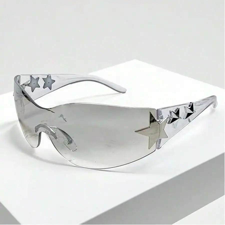 1-Piece Large-Frame Women's Multi-Color Y2K Fashion Sunglasses, Sporty Sunglasses, Fashion Sunglasses With Bohemian Style,