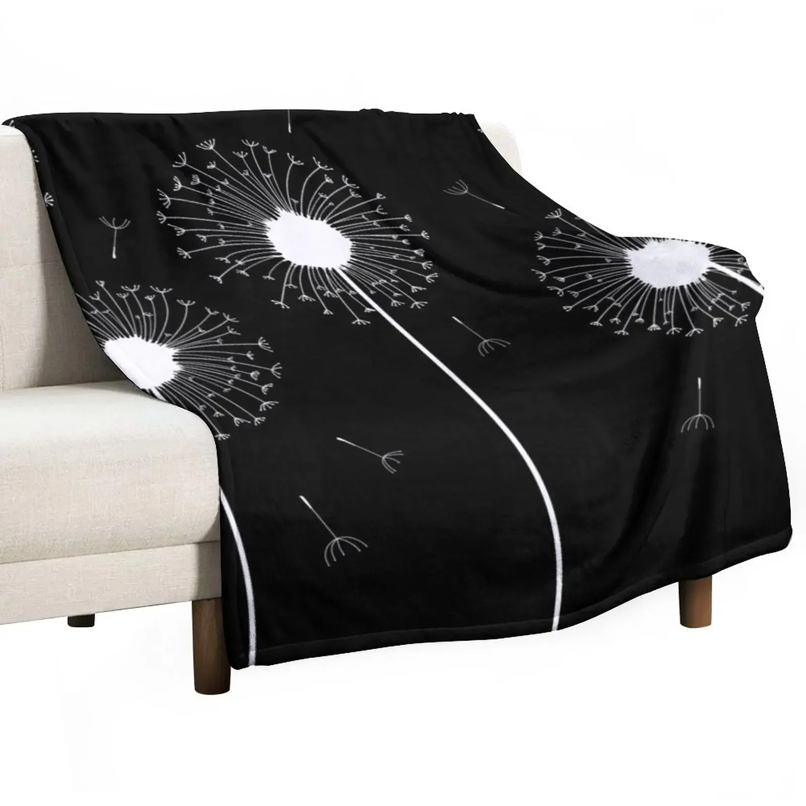 

White Dandelion Pattern Throw Blanket Quilt Blankets For Sofas Sofa Throw Soft Plaid Blankets