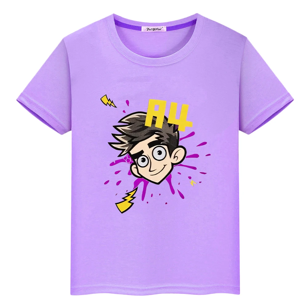 

t shirt for kids boy 10year Мерч А4 100%Cotton Print anime Tops Kawaii Short Vlad A4 pride tshirt y2k one piece girls clothes