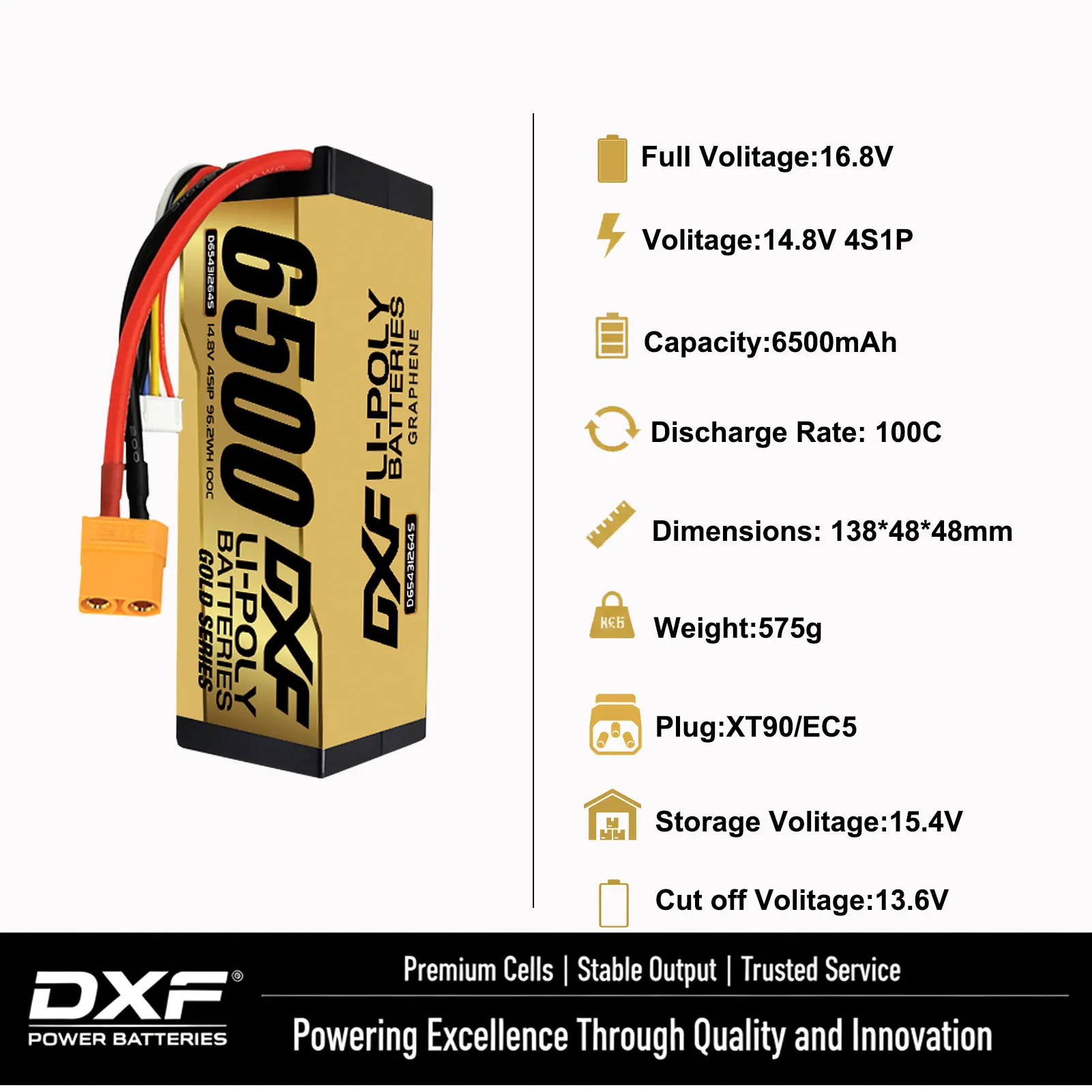 DXF Lipo Battery 2S 3S 4S 6S 10000mAh 9200mAh 6500mAh 7000mAh 1550mAh 150C for RC 1/8 1/10 Car Truck FPV Quadcopter Drone