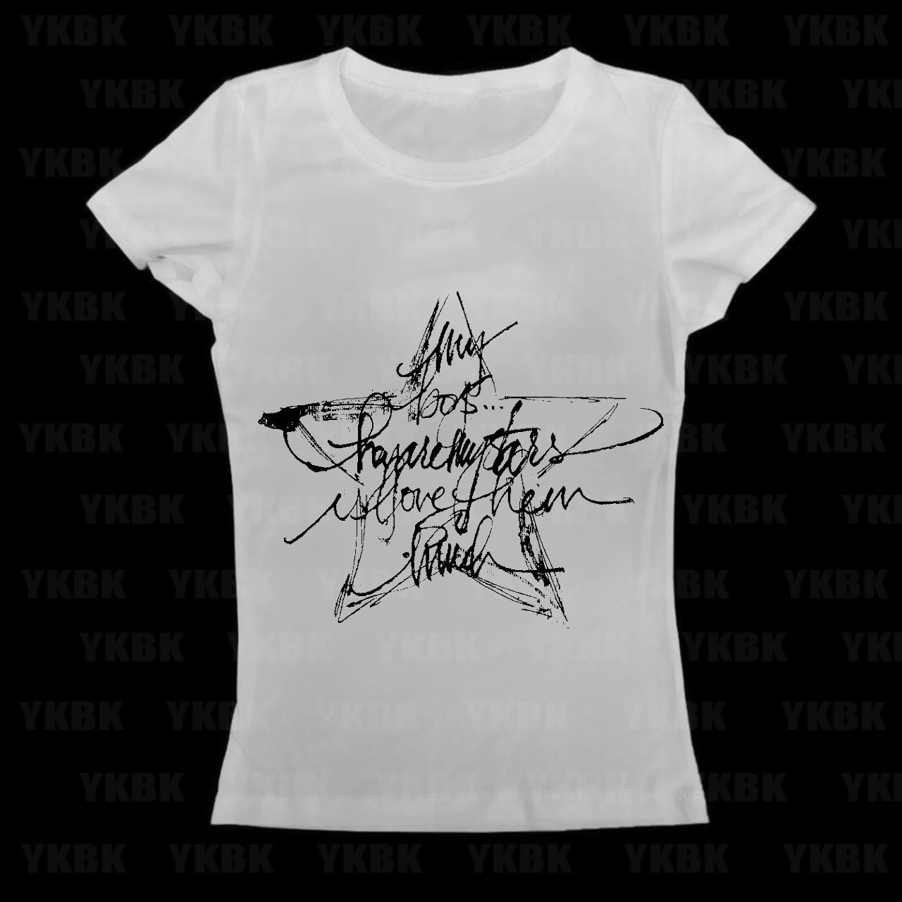 Korean 2000S Short Sleeve T-shirt Summer Simple Retro Design Creative Print Tee Positive Shoulder Rock Hip Hop E-girl Crop Top