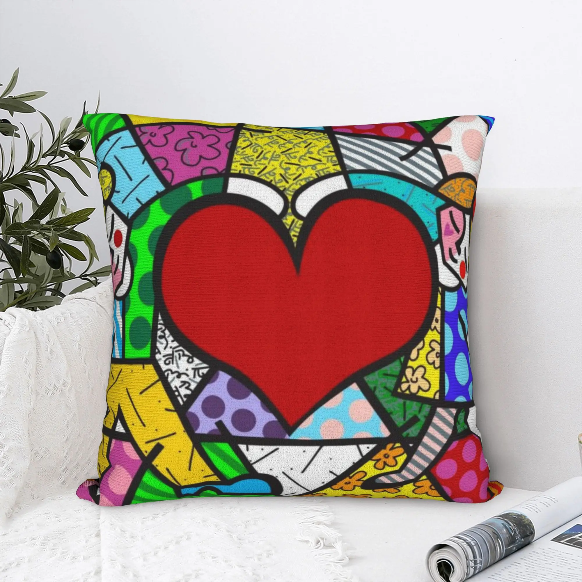 B-BrittoES Pillow Cover  Cute Funny Pillow Case For Sofa Home Decoration Square Cushion Cover Birthday Present