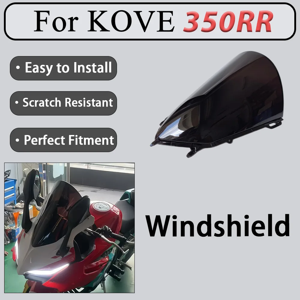 For KOVE 350RR Track-Style Raised Windscreen Lenses Streamlined Racing Contours Motorcycle Accessories Reducing High-Speed Wind
