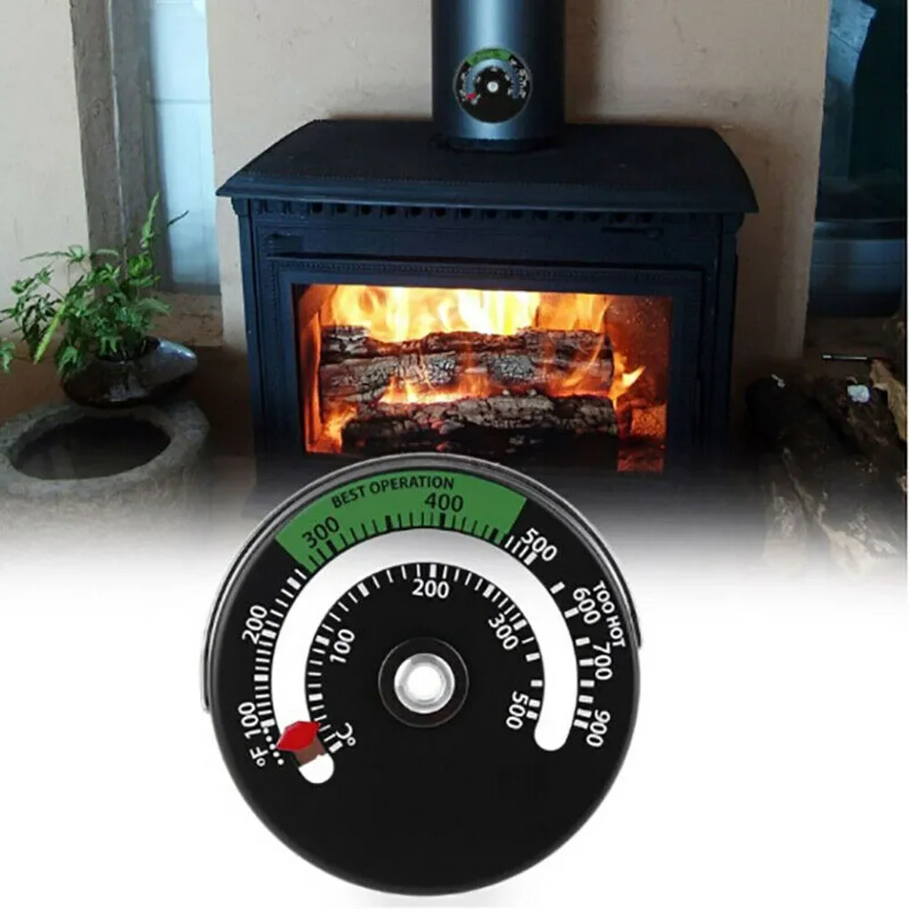 Temperature Stove Thermometer Stove Tool Aluminum Alloy Burner Home Kitchen Magnetic Fireplace Fire Suction Measurement Quality