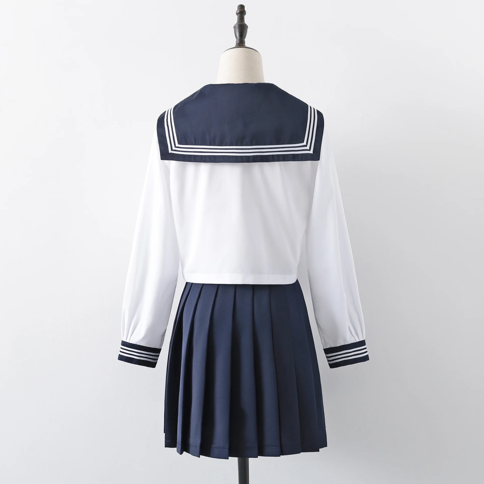 Japanese JK Suit Three Lines Woman School Uniform High School Sailor Suit Navy Cosplay Costumes Student Girls Pleated Skirt