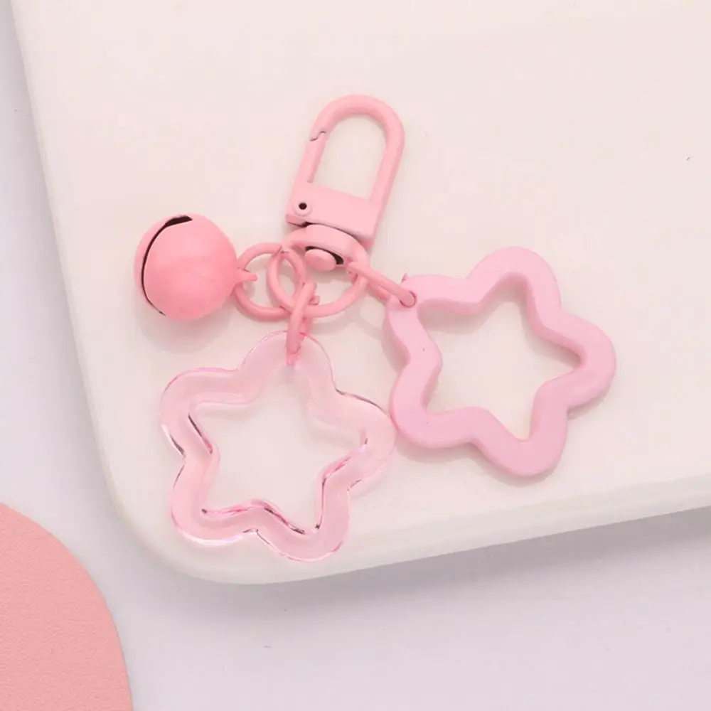 Gradient/Solid Color Star Charm Keychain Cute Pendant Car Keyring Backpack Decoration Fashion Bag Charm Jewelry Gift