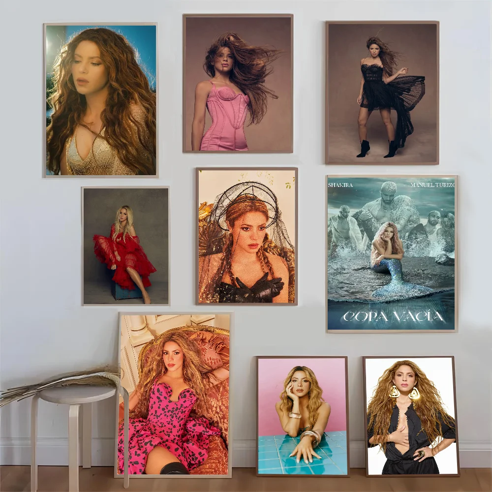 Pop Culture Graphics Shakira Whitepaper Poster HD Quality Poster Wall Art Painting Study Room Wall Decor