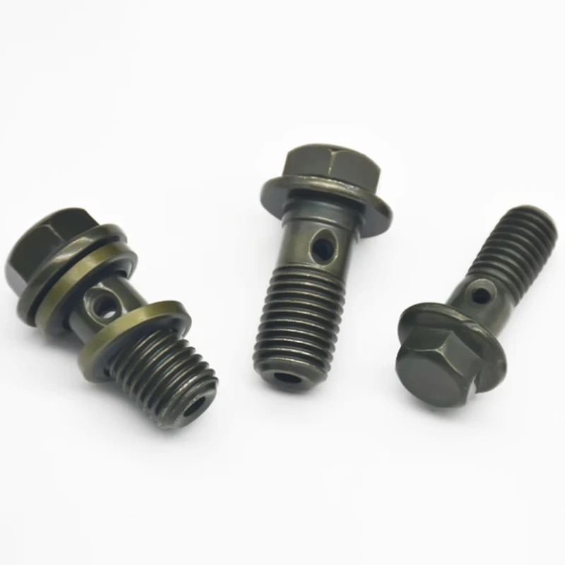 Motorcycle M10 Disc Brake Oil Pump Oil Pipe Screw Electric Bike M8 Brake Caliper Upper And Lower Pump Hollow Oil Pipe Bolt