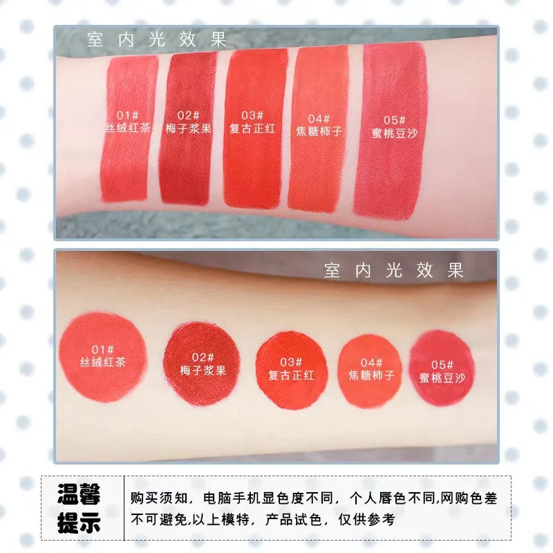 Five Pack Cigarette-shaped Lipstick Set Matte Velvet Lasting Creative Girl Cigarette Tube Lip Glaze Set Lip Makeup