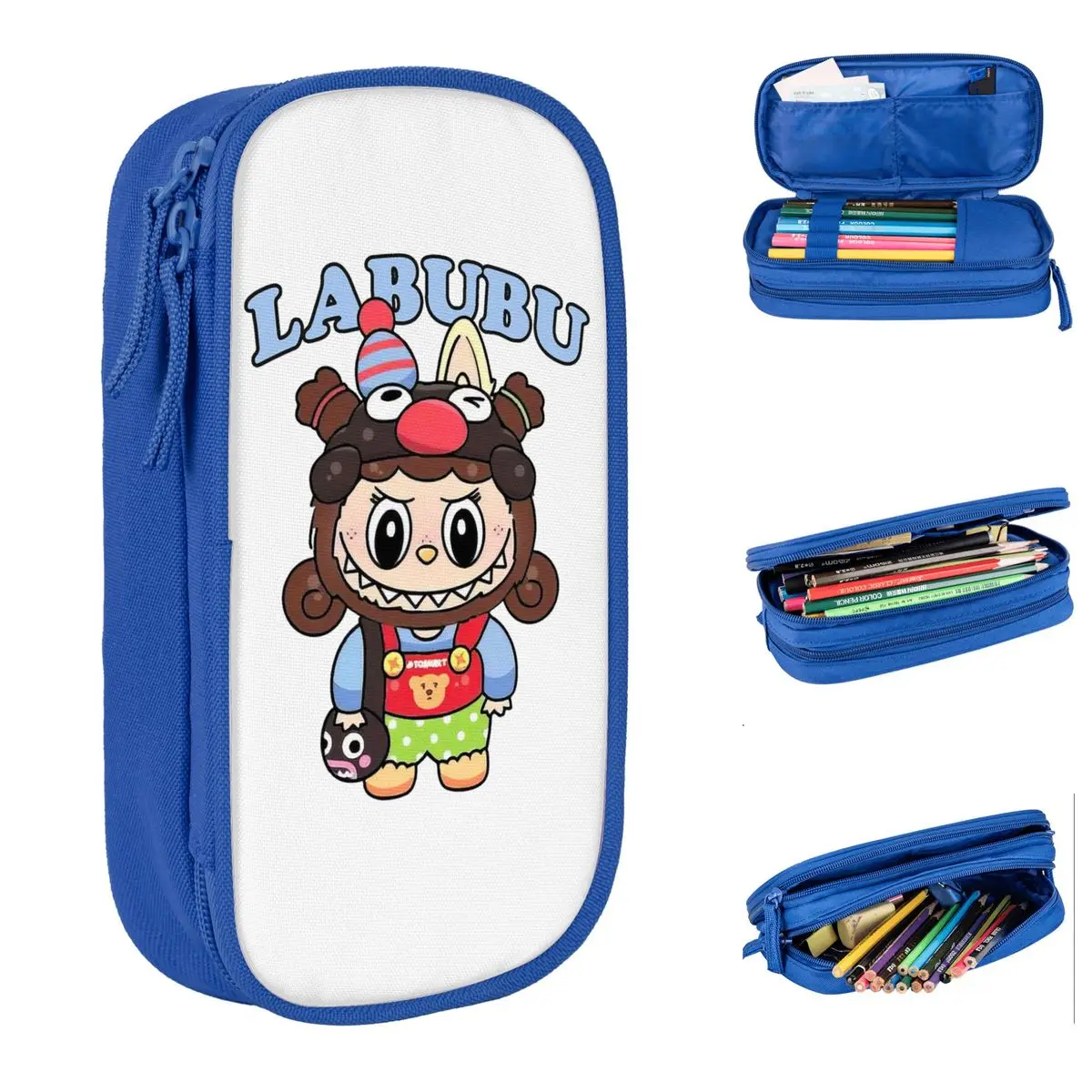 LABUBU-Trousse à Crayons Classique avec Fermeture Éclair, Grande Trousse de Rangement Mignonne pour Étudiant