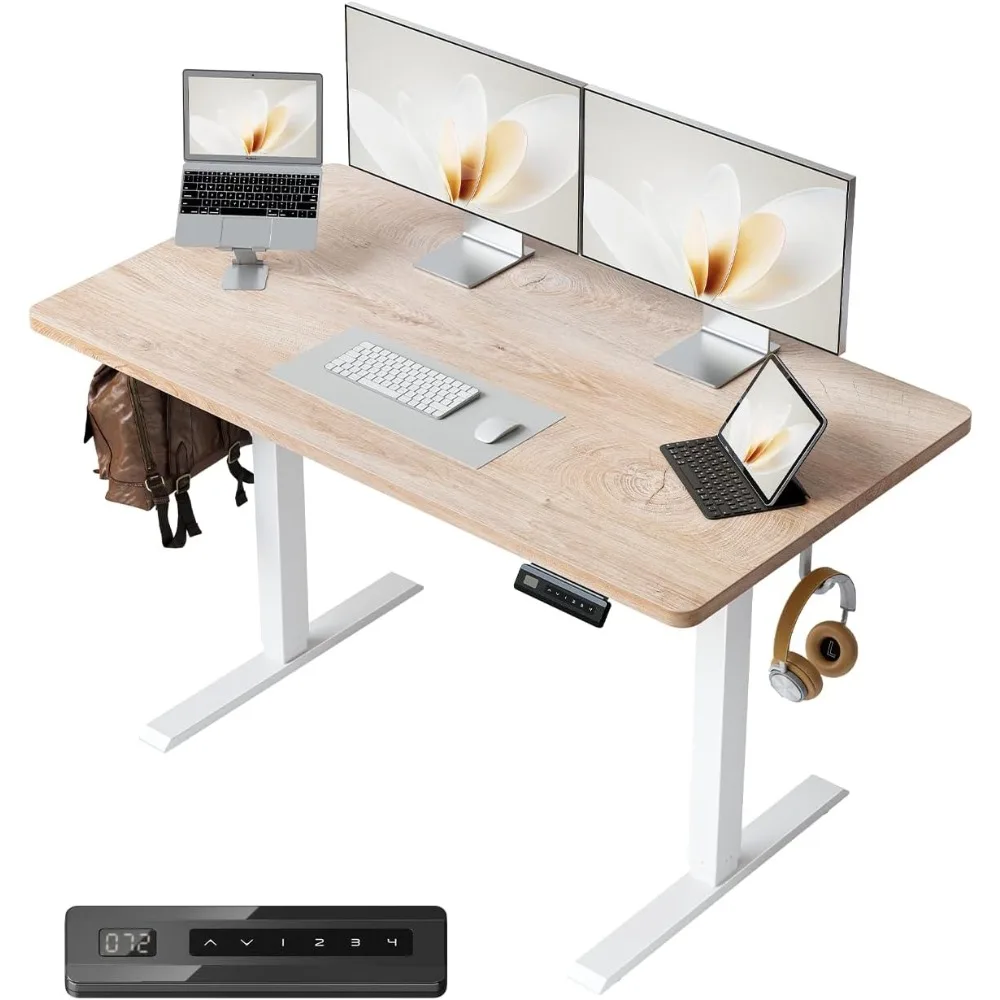 Mesa de escritório vertical de altura ajustável de uma peça, mesa de computador vertical elétrica de 48x24 polegadas, 4 metros