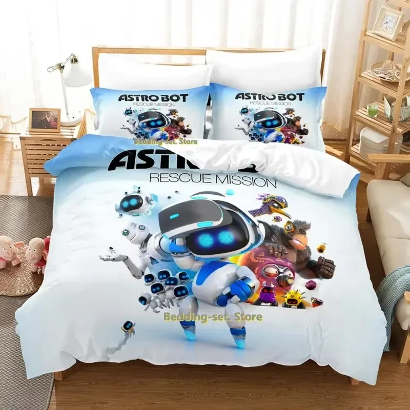 

Fashion Printing Astros Bots Bedding Set Cartoon Anime Three-piece Set Adult Kid Bedroom Duvet Cover Sets Home Textiles