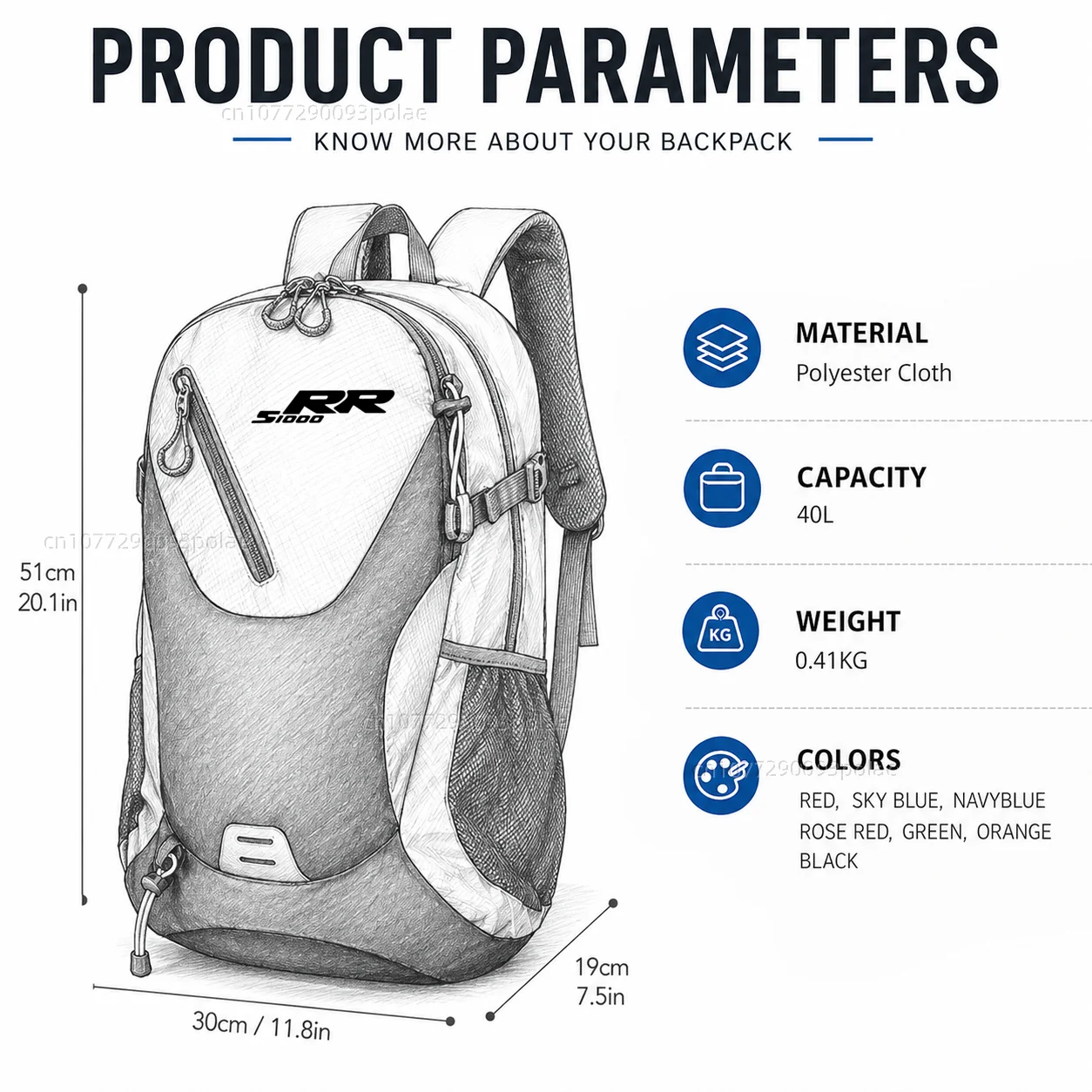 For BMW S1000 RR S1000RR S 1000 RR 2019-2020 2021 2022 2023 2024 2025 LRacing travel Men waterproof Backpack Bag Motorcycle Gift