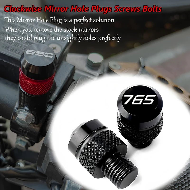 

Для Street Triple 765 RS/S/R 675 Trident 660 Tiger 900 GT 800 1200 мотоциклетное зеркало с ЧПУ, заглушка, болты, крышка