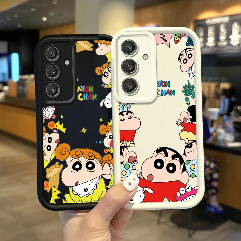 New C-Crayon Shin-chans Phone Case For Samsung Galaxy S25 S24 S23 S21 Ultra Plus S24 S23 S21 S20 FE A73 A55 TPU Shockproof Cover