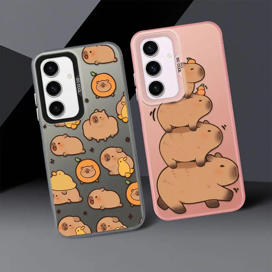 Custodia per Samsung Galaxy A36 A25 A23 A33 A53 A24 A22 A52 A26 A73 A34 A32 Cover posteriore per telefono Capibara Cartoon carino
