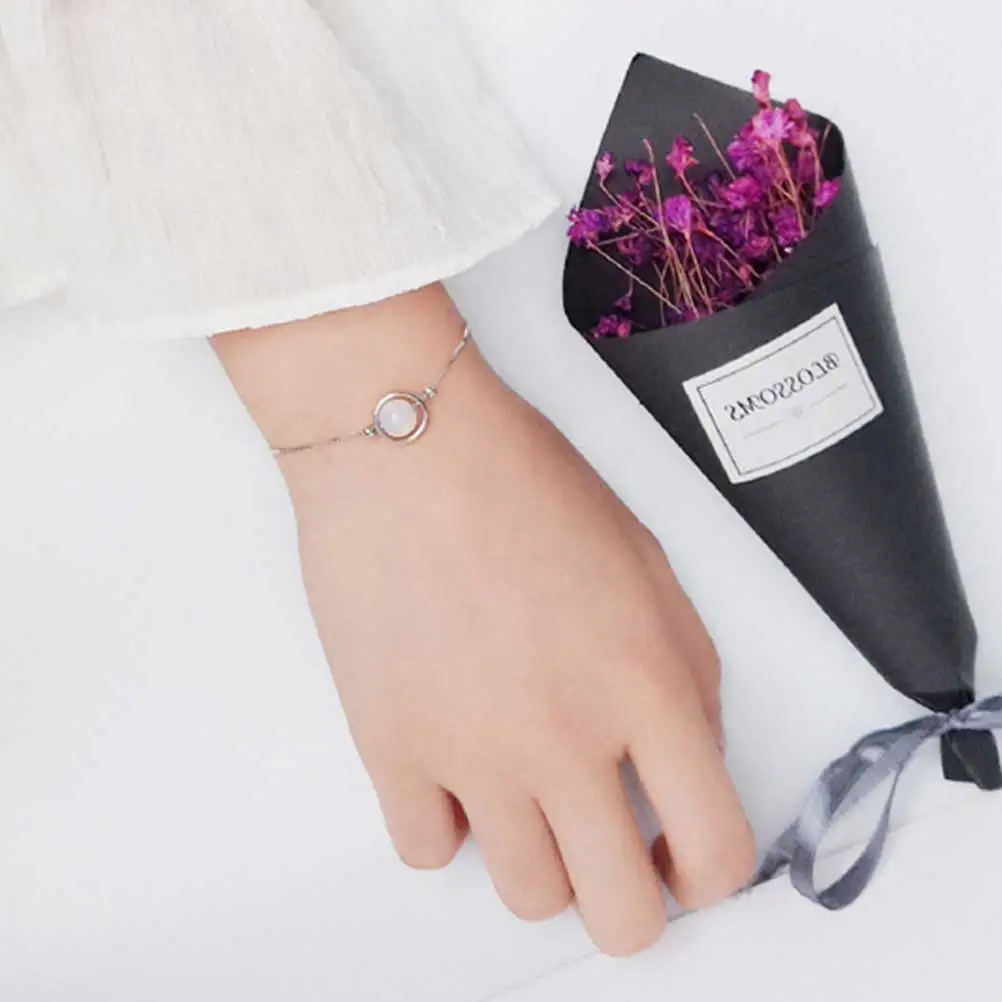

Opal Bracelet Wrist Chain Silver Minimalist Hand Decoration Elegant Bangle Women Student