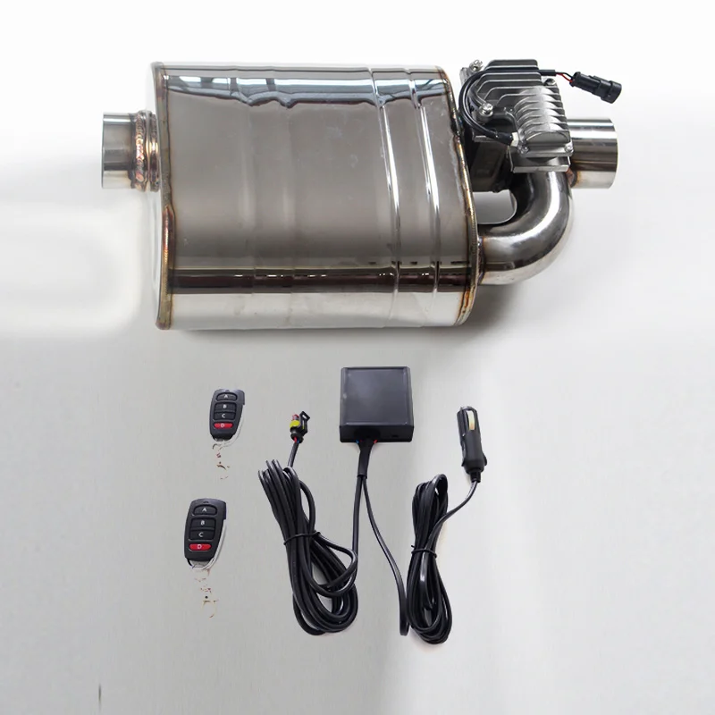 مجموعة كاتم صوت السيارة العالمية مع صمام التحكم في الصوت 12 فولت Pwer التحكم الكهربائي قابل للتعديل تحكم عن بعد النمط الأيسر الأيمن