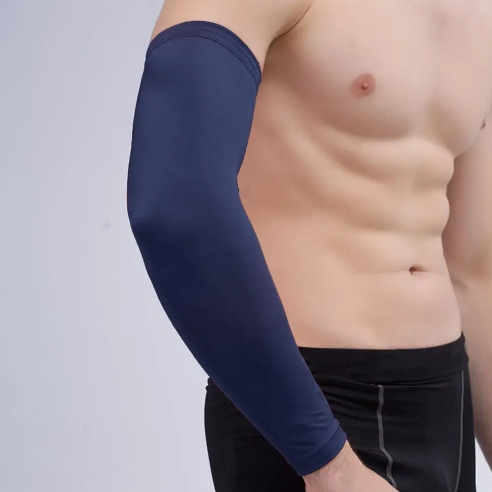 1pc manga de braço de refrigeração compressão muscular guarda de braço atletas guarda de pulso esportes uv braço manga basquete armguard braço-capa