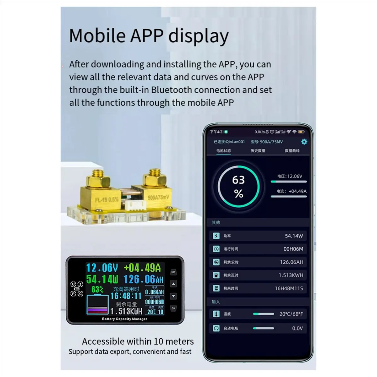 

(HOPE) VA9910 3.5-дюймовый цифровой вольтметр-амперметр 8-120В/0-300А, индикатор емкости аккумулятора, измеритель заряда по технологии Холла, тестер, детектор мощности