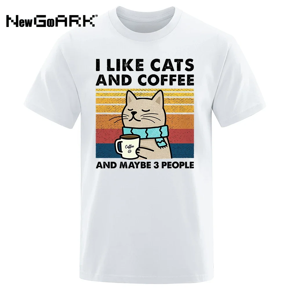 Рубашки в стиле хип-хоп, забавная Мужская футболка с надписью «I нравятся кошки и кофе», модная повседневная свободная одежда, дышащая футболка с круглым вырезом Рубашки в стиле хип-хоп, забавная Мужская футболка с надписью «I нравятся кошки и кофе», модная повседневная свободная одежда, дышащая футболка с круглым вырезом