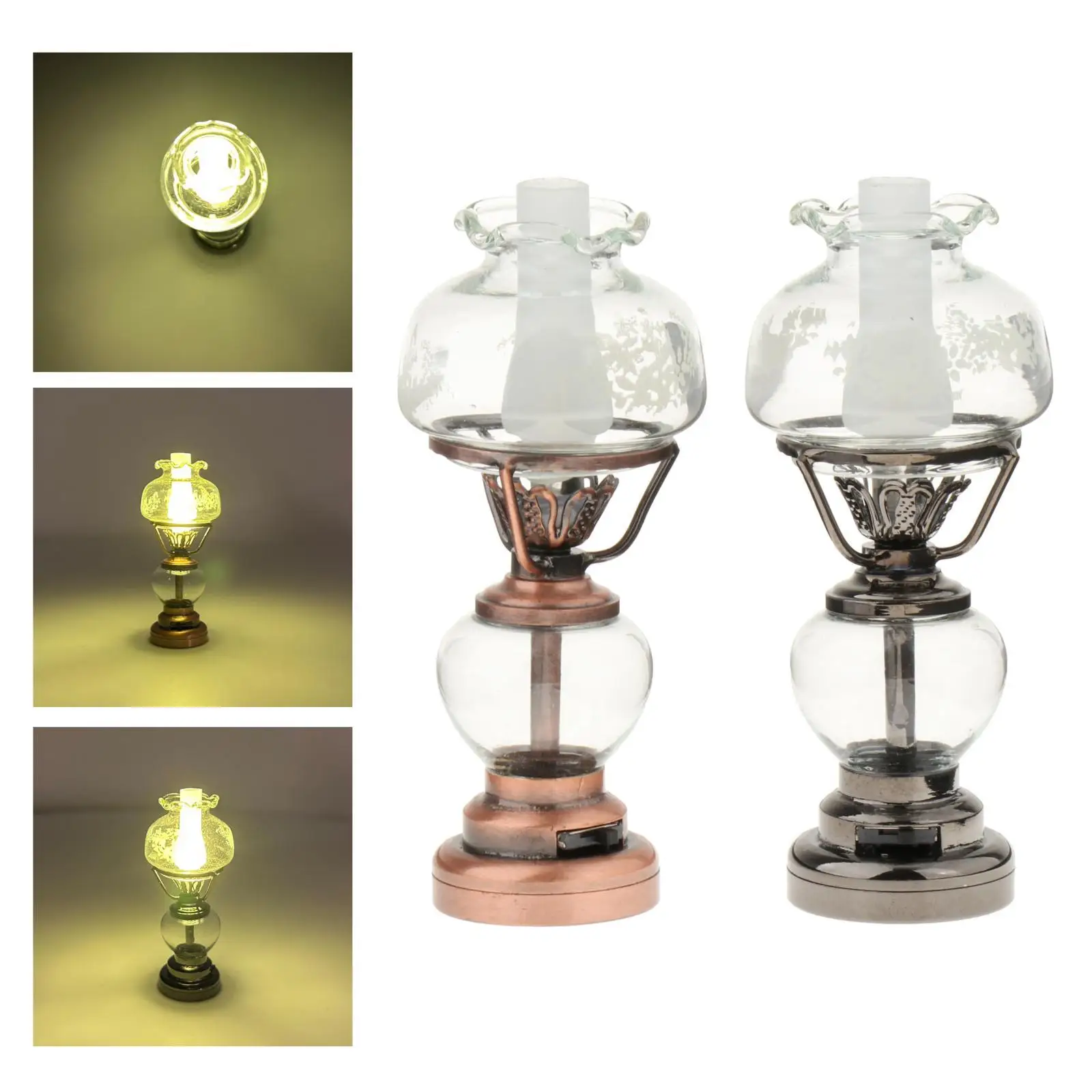 

Латунная масляная лампа в масштабе 1:12, миниатюрная настольная лампа для женской сказочной садовой архитектурной железнодорожной станции