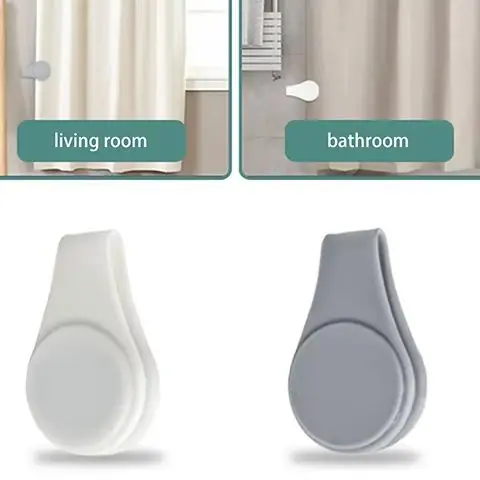 

Magnetic Silicone Shower Curtain Clips Self Adhesive Windproof Water Splash Holders Liner Prevent Outdoors