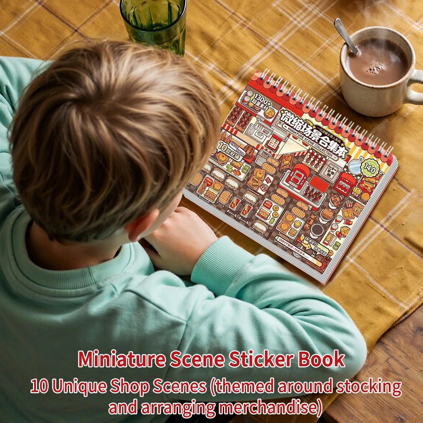 3D Sticker Scene Book 10 Sets Miniature Cute House DIY Craft Decals 3D Visual Effect DIY Sticker Scene Book For Home Travel Road