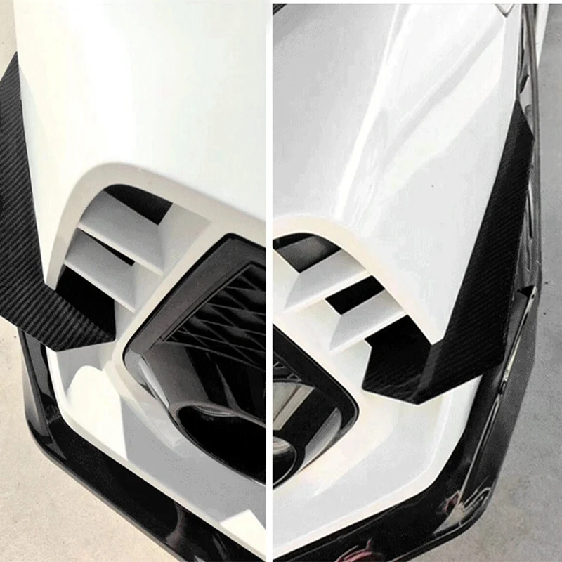 

4Pcs Car Front Bumper Lip Splitter Fin Long Air Knife Auto Body Kit Car Spoiler For Honda Civic 10TH Type-R 2019-2021