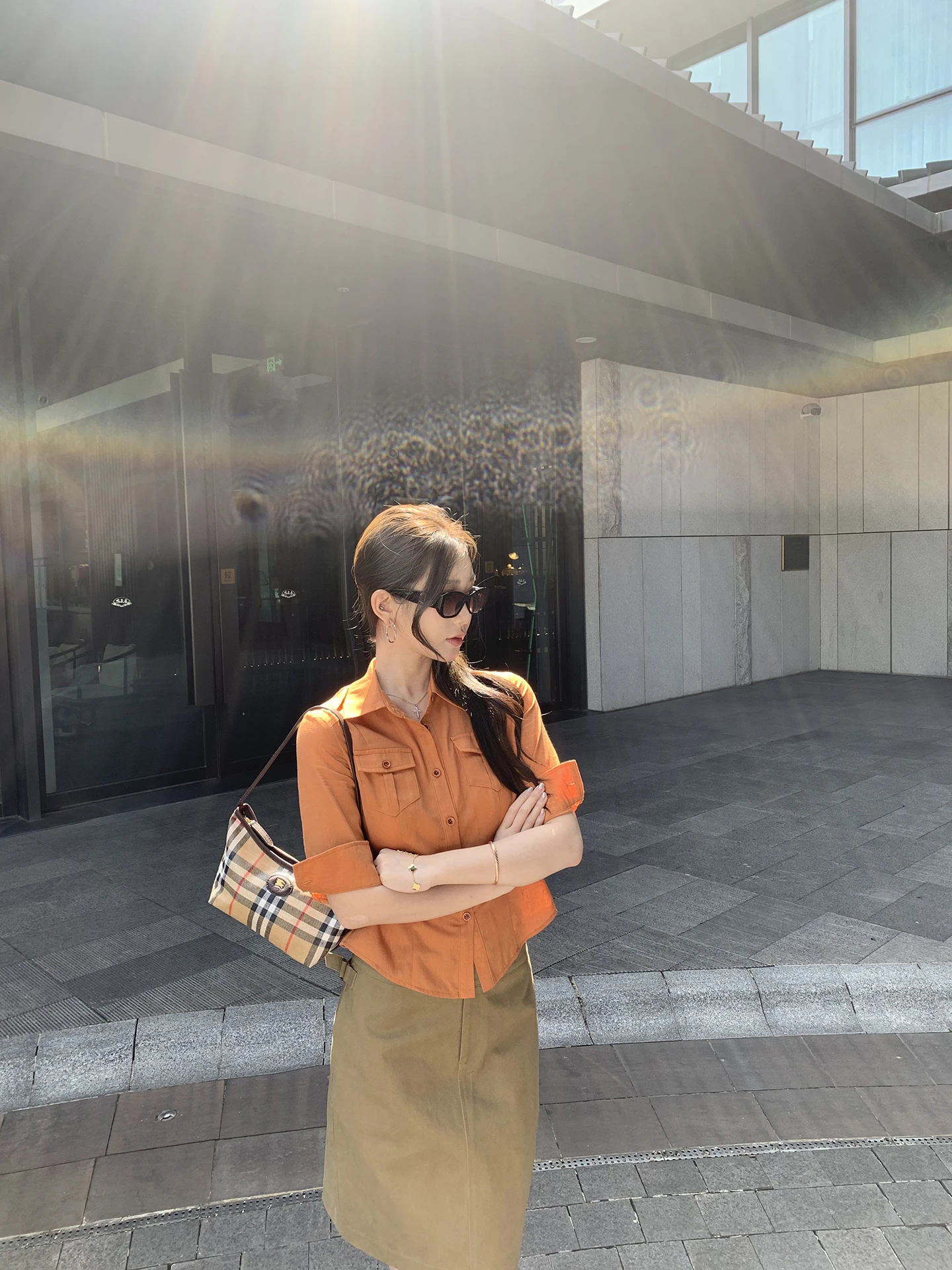 

Elegant Women's Linen Shirt Stylish Design Sensation Top Commute Style Slim Fit Seven Sleeve Regular Length Pure Color