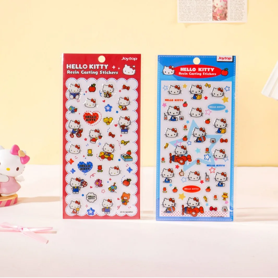 

(2 шт./компл.) Наклейки с героями мультфильмов Hello Kitty, наклейки для девочек, для ноутбука, дневника, скрапбукинга, канцелярских принадлежностей, милые эпоксидные наклейки