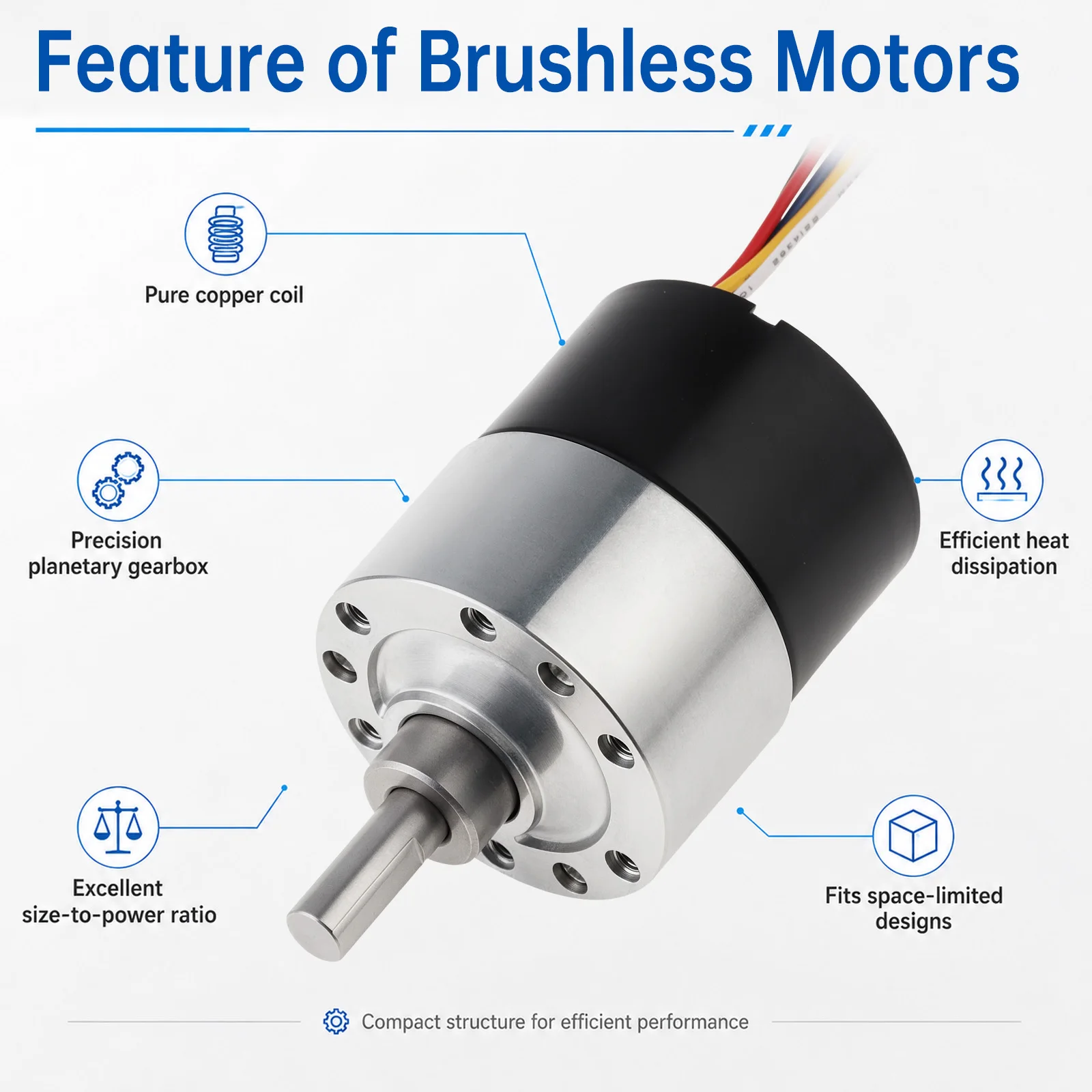 Micro Brushless Gear Motor 12V 10-960RPM Mini BLDC Motor for DIY Project /Automated Equipment / Smart Home, Brushless Gear Motor