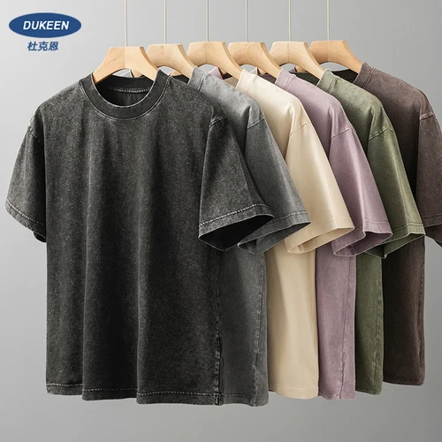 DUKEEN, camisetas lavadas Vintage de Batiks para hombre, camisetas informales holgadas de tela de algodón 100% de verano, ropa para hombre, opción multicolor