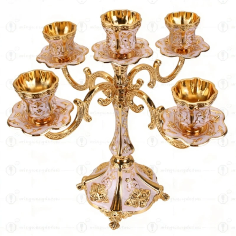 3/5 Head European Style Candlestick, Vintage Zinc Alloy Decor, Creative Gift