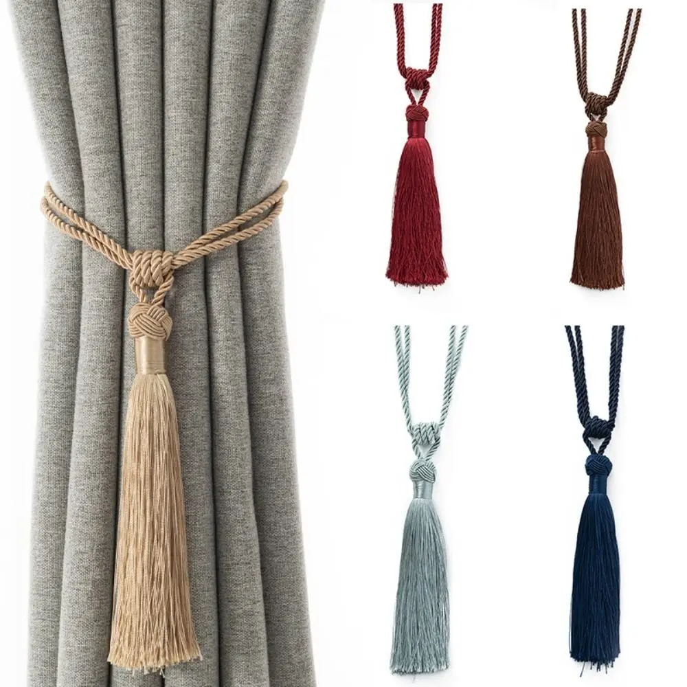 1pcs Durable Modern Large Tie Backs Tassel Curtain Rope Braided Tiebacks Holder Strap