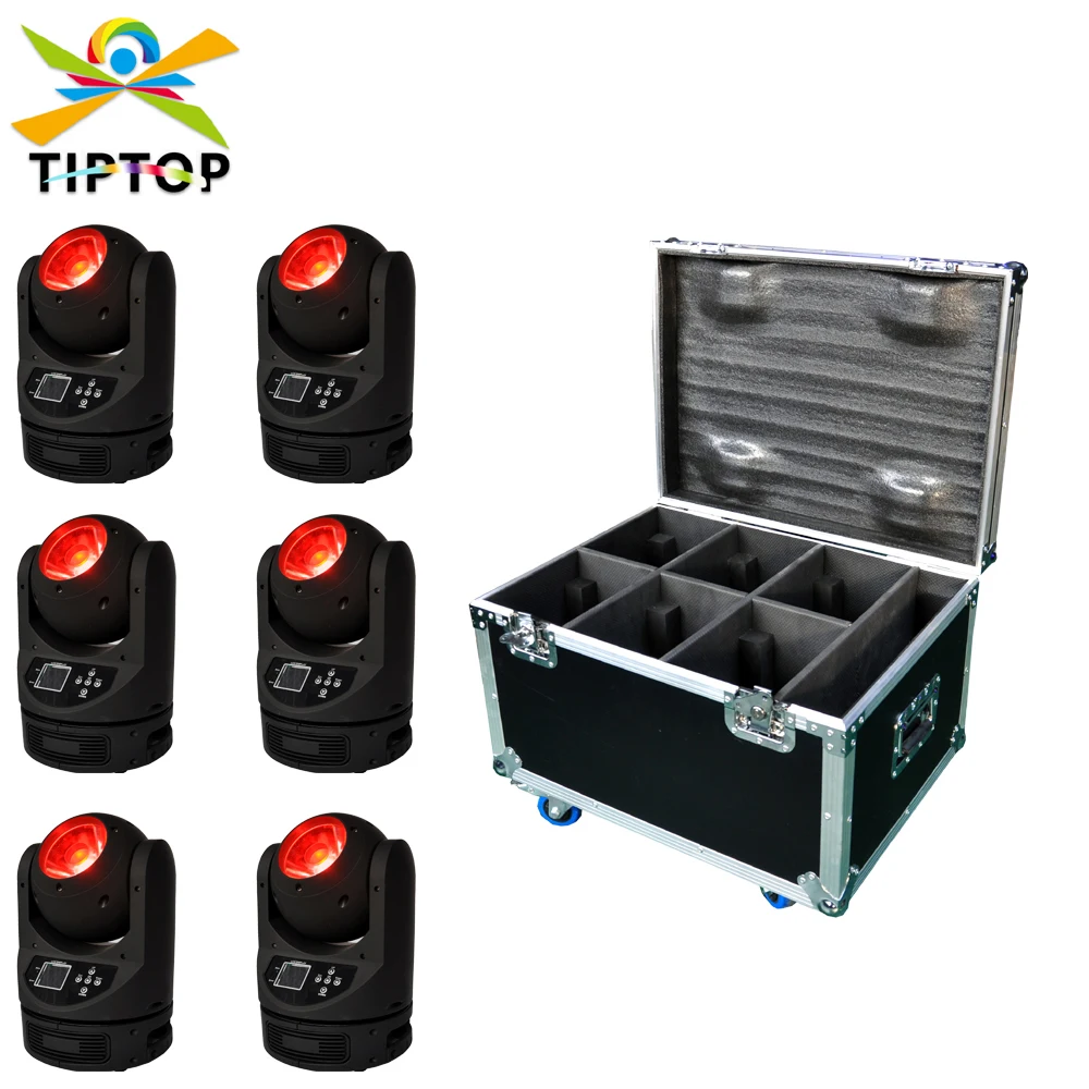 

6IN1 Flightcase Pack 60W Super Beam Led Moving Head Light Magic Ball Lighting RGBW 4IN1 COB Color Ultimate Rotation DMX Beam