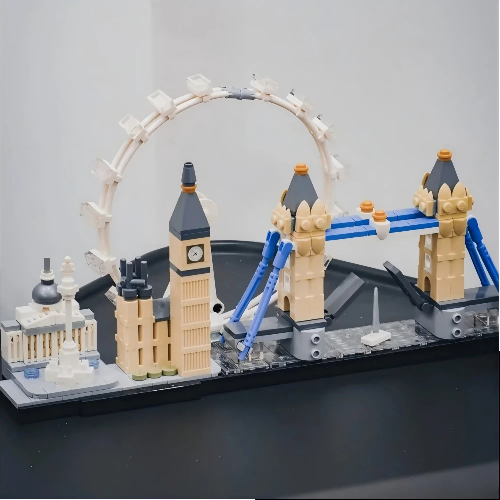 ロンドンの建築文化 21034 ビルディングブロックセット クリスマスギフトに最適 レゴエド粒子と互換性あり、468個。