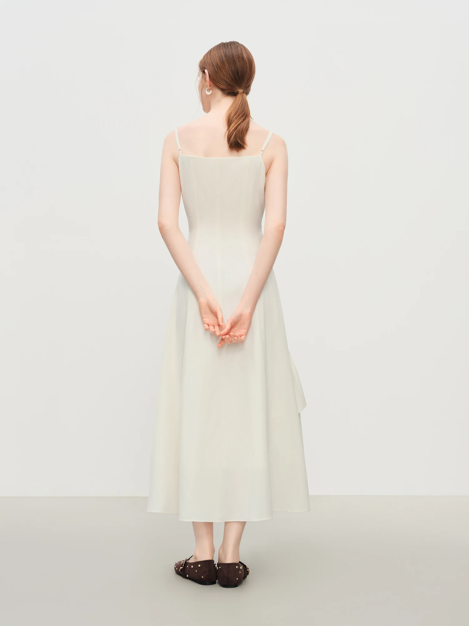 ​ FSLE Abito da sposa elegante 2025 Abito lungo da festa strutturato da donna Pieghe curate Sagome sagomata Abito con orlo asimmetrico ​