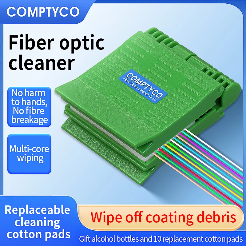 COMPTYCO A-07 Fiber Optic Cleaner Optical Fiber Wiping Cleaning Tool With Cleaner Cotton / Alcohol Storage Bottle (Empty Bottle)