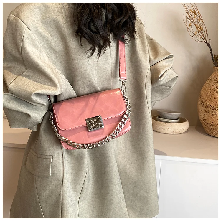 Bolso de mujer, famosa marca de lujo de diseñador, bolsos de mano de cuero con láser plateado, bolsos pequeños, bolsos de hombro tipo bandolera