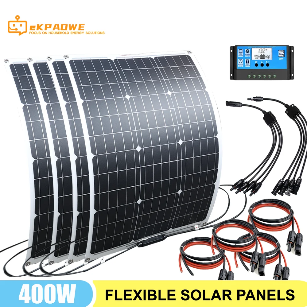 painel solar semi flexivel monocristalino dobravel modulo carregador 100 w 200w 300w 400w 24v 12v 18v 01