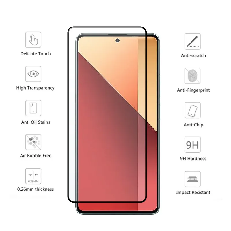 Tempered Glass For Xiaomi POCO M6 Pro Note 13 Pro 4G Screen Protector + Camera Soft Lens Film For POCO M6 Pro