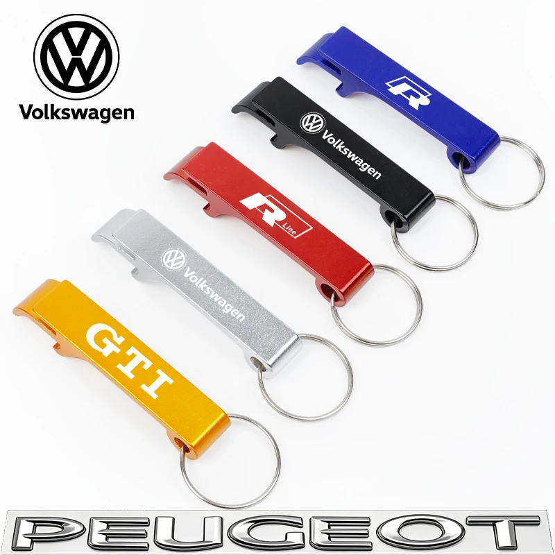 Llaveros abridor de botellas de aluminio de colores, llavero abridor de botellas de cerveza, accesorios para coche para VW Golf T‑Roc Tiguan Polo MK7