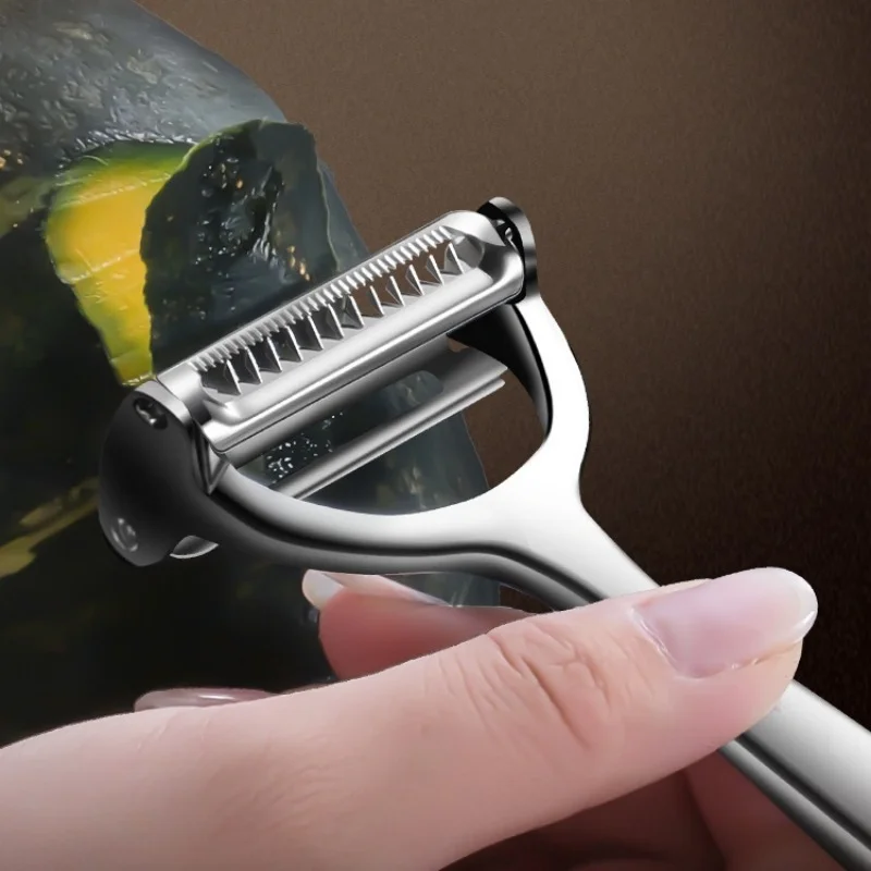 2in1ステンレス製野菜ピーラー、ポテトピーラー、多機能ニン - Household Kitchen Gadgets Vegetable Cutter Silk Cutter のレビューと価格
