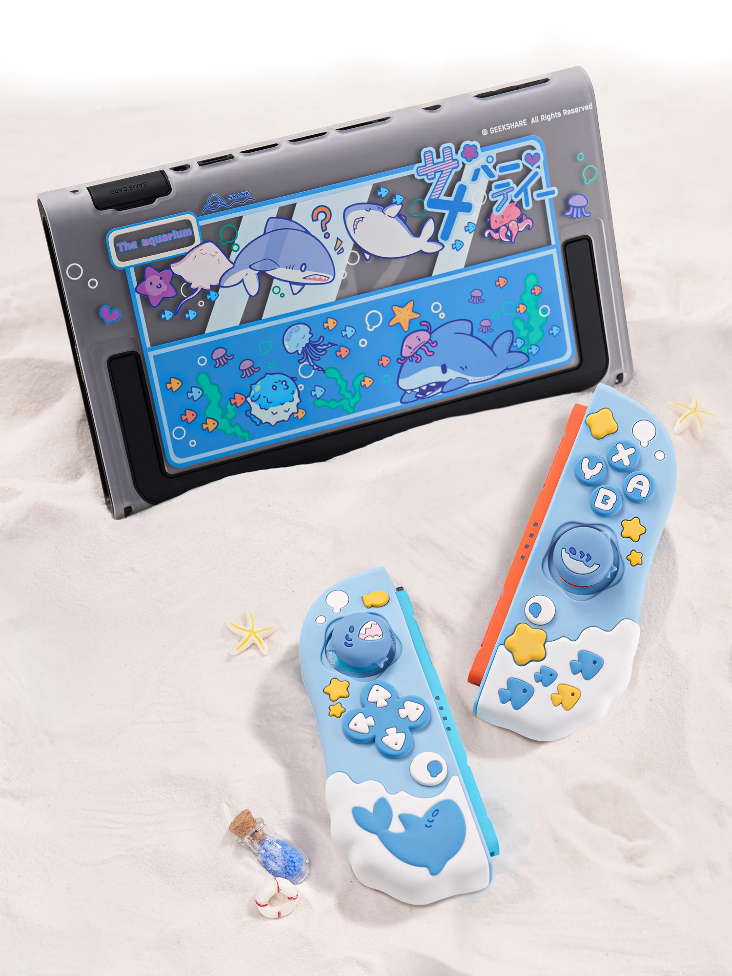 Etui ochronne GeekShare Shark Series kompatybilne z Switch 2 (2025), torba do przechowywania, nakładki na gałki analogowe, etui na karty do gier — zdjęcie produktu 7