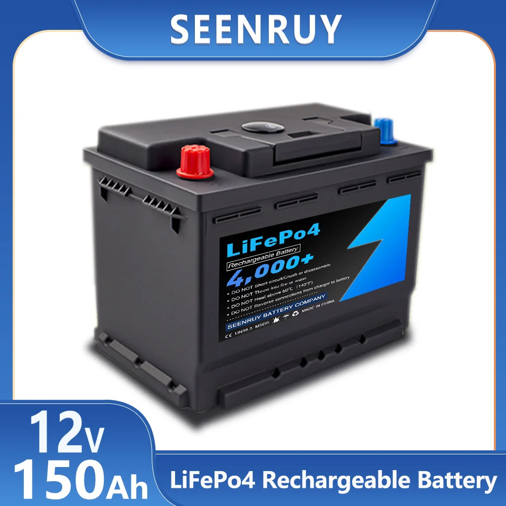 High Safety Starting Battery 12V Lifepo4 Lithium Iron 150AH for Outdoor camping car starts with 10A Charger