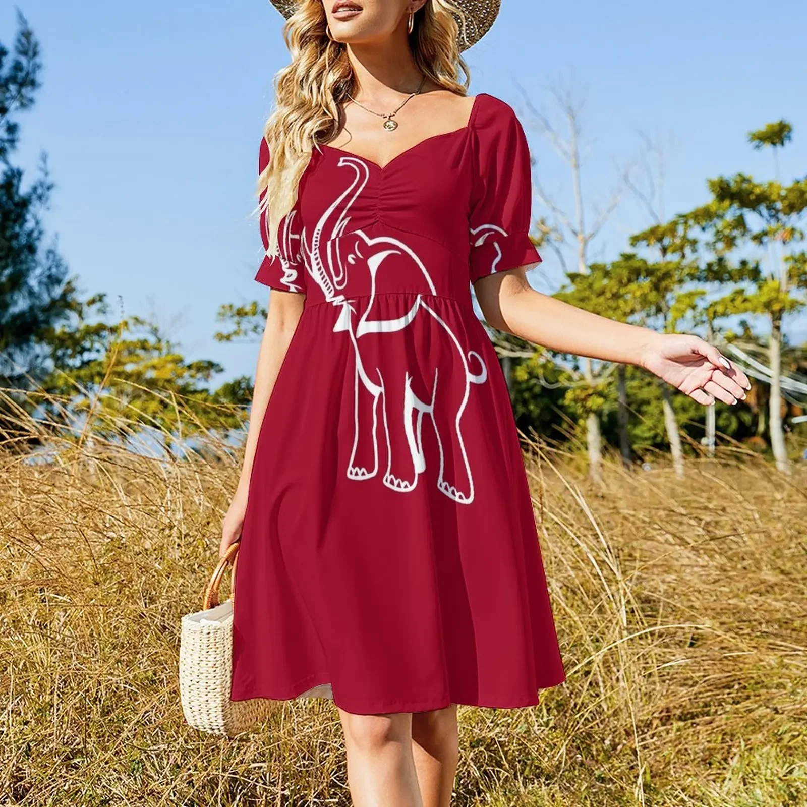 Delta Elephant Sigma Red Theta 2 Short-Sleeved Dress Dresses women dresses