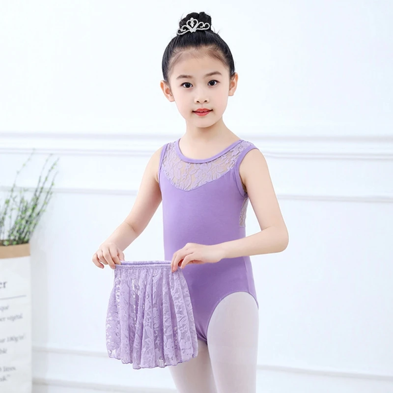 Children Girls Ballet Skirts Elastic Waist Lace Dance Skirt Kids Short Mini Skirt Ballerina Dancewear Costumes